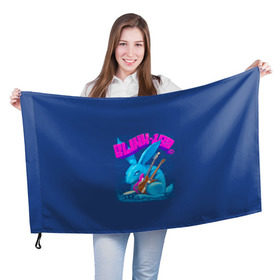 Флаг 3D с принтом Заяц Blink-182 в Петрозаводске, 100% полиэстер | плотность ткани — 95 г/м2, размер — 67 х 109 см. Принт наносится с одной стороны | 