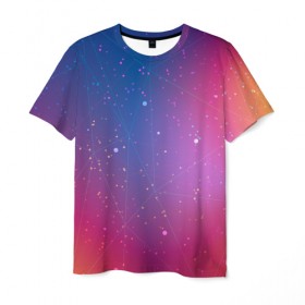 Мужская футболка 3D с принтом Космическая абстракция в Петрозаводске, 100% полиэфир | прямой крой, круглый вырез горловины, длина до линии бедер | Тематика изображения на принте: pattern | абстракция | арт | вселенная | звезды | космос | узор