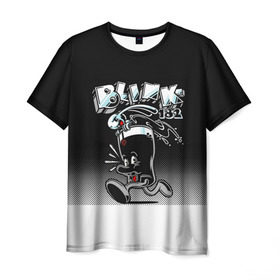 Мужская футболка 3D с принтом Заяц в стакане Blink-182 в Петрозаводске, 100% полиэфир | прямой крой, круглый вырез горловины, длина до линии бедер | blink | альтернативный рок | блинк | группа | марк хоппус | музыка | мэтт скиба | надпись | панк | панк рок | песни | поп панк | рок | скейт панк | смайл | смайлик | трэвис баркер