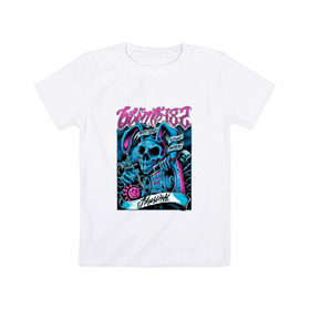 Детская футболка хлопок с принтом Заяц Blink-182 в Петрозаводске, 100% хлопок | круглый вырез горловины, полуприлегающий силуэт, длина до линии бедер | Тематика изображения на принте: 