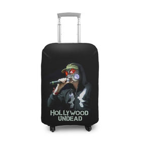 Чехол для чемодана 3D с принтом J-Dog группа Hollywood Undead в Петрозаводске, 86% полиэфир, 14% спандекс | двустороннее нанесение принта, прорези для ручек и колес | 