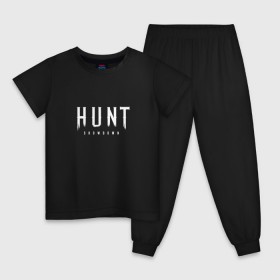 Детская пижама хлопок с принтом Hunt: Showdown White Logo в Петрозаводске, 100% хлопок |  брюки и футболка прямого кроя, без карманов, на брюках мягкая резинка на поясе и по низу штанин
 | crytek | game | hunt | hunt: showdown | hunter | monsters | showdown | игра | крайтек | охота | столкновение