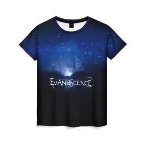 Женская футболка 3D с принтом Evanescence звездное небо в Петрозаводске, 100% полиэфир ( синтетическое хлопкоподобное полотно) | прямой крой, круглый вырез горловины, длина до линии бедер | evanescence | альтернативный | готик | группа | джен маджура | исчезновение | метал | ню | рок | синий | тим маккорд | трой маклоухорн | уилл хант | хард | эванесенс | эми ли