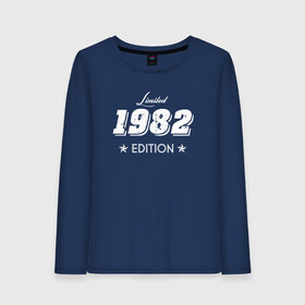 Женский лонгслив хлопок с принтом limited edition 1982 в Петрозаводске, 100% хлопок |  | 