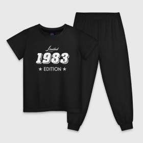 Детская пижама хлопок с принтом limited edition 1983 в Петрозаводске, 100% хлопок |  брюки и футболка прямого кроя, без карманов, на брюках мягкая резинка на поясе и по низу штанин
 | 1983 | день рождения | подарок | праздник