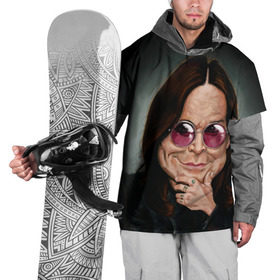 Накидка на куртку 3D с принтом Оззи Осборн в Петрозаводске, 100% полиэстер |  | Тематика изображения на принте: black sabbath | ozzy osbourne | оззи осборн