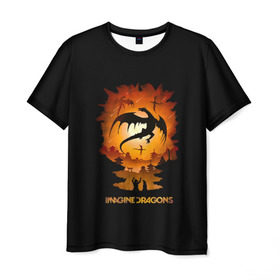 Мужская футболка 3D с принтом Драконы Imagine Dragons в Петрозаводске, 100% полиэфир | прямой крой, круглый вырез горловины, длина до линии бедер | dragons | imagine | альтернативный | американская | бэн макки | группа | драгонс | дэн платцман | дэн рейнольдс | имеджин | инди | индирок | рок | уэйн сермон