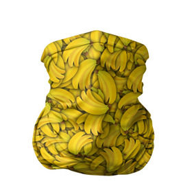 Бандана-труба 3D с принтом Бананы в Петрозаводске, 100% полиэстер, ткань с особыми свойствами — Activecool | плотность 150‒180 г/м2; хорошо тянется, но сохраняет форму | banana | vegan | банан | веган | желтый | паттерн | текстура | фрукт