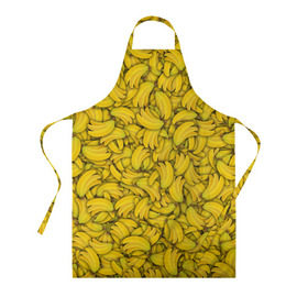 Фартук 3D с принтом Бананы в Петрозаводске, 100% полиэстер | общий размер — 65 х 85 см, ширина нагрудника — 26 см, горловина — 53 см, длина завязок — 54 см, общий обхват в поясе — 173 см. Принт на завязках и на горловине наносится с двух сторон, на основной части фартука — только с внешней стороны | banana | vegan | банан | веган | желтый | паттерн | текстура | фрукт