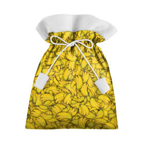 Подарочный 3D мешок с принтом Бананы в Петрозаводске, 100% полиэстер | Размер: 29*39 см | banana | vegan | банан | веган | желтый | паттерн | текстура | фрукт