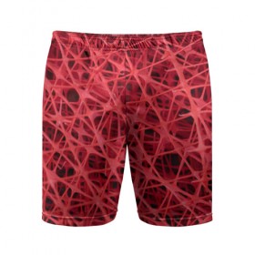 Мужские шорты 3D спортивные с принтом Сетка в Петрозаводске,  |  | Тематика изображения на принте: красный | модные | пластик | сети | сетка | текстура | цвет