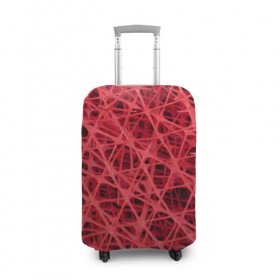 Чехол для чемодана 3D с принтом Сетка в Петрозаводске, 86% полиэфир, 14% спандекс | двустороннее нанесение принта, прорези для ручек и колес | красный | модные | пластик | сети | сетка | текстура | цвет