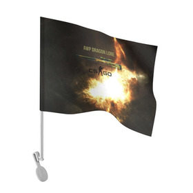 Флаг для автомобиля с принтом AWP DRAGON LORE в Петрозаводске, 100% полиэстер | Размер: 30*21 см | counter strike | cs go | global offensive | авп | винтовка | драгон | дрэгон | каэс | контр страйк | контра | кс | лор | лорэ | оружие | снайперская | ствол