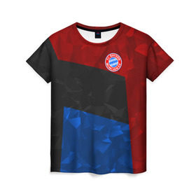 Женская футболка 3D с принтом FC Bayern 2018 Abstract colors в Петрозаводске, 100% полиэфир ( синтетическое хлопкоподобное полотно) | прямой крой, круглый вырез горловины, длина до линии бедер | bayern | fc | абстракция | бавария | геометрия | спорт | футбольный клуб