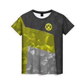 Женская футболка 3D с принтом Borussia Dortmund 2018 в Петрозаводске, 100% полиэфир ( синтетическое хлопкоподобное полотно) | прямой крой, круглый вырез горловины, длина до линии бедер | боруссия | дортмунд