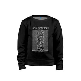 Детский свитшот хлопок с принтом Joy Division в Петрозаводске, 100% хлопок | круглый вырез горловины, эластичные манжеты, пояс и воротник | postpunk | unknown pleasures | бернард самнер | британская рок группа | джой дивижн | иэн кёртис | неизвестные удовольствия | питер хук | постпанк | стивен моррис