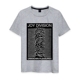 Мужская футболка хлопок с принтом Joy Division в Петрозаводске, 100% хлопок | прямой крой, круглый вырез горловины, длина до линии бедер, слегка спущенное плечо. | Тематика изображения на принте: postpunk | unknown pleasures | бернард самнер | британская рок группа | джой дивижн | иэн кёртис | неизвестные удовольствия | питер хук | постпанк | стивен моррис