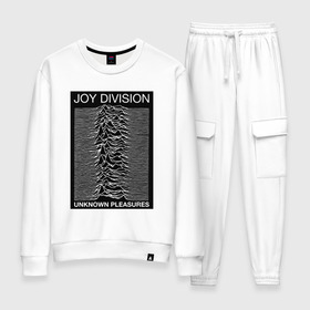 Женский костюм хлопок с принтом Joy Division в Петрозаводске, 100% хлопок | на свитшоте круглая горловина, мягкая резинка по низу. Брюки заужены к низу, на них два вида карманов: два 