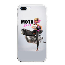 Чехол для iPhone 7Plus/8 Plus матовый с принтом Moto Girl в Петрозаводске, Силикон | Область печати: задняя сторона чехла, без боковых панелей | girl | moto | motorcycle | аниме | байк | байкер | девушка | мото | мотоцикл