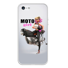 Чехол для iPhone 5/5S матовый с принтом Moto Girl в Петрозаводске, Силикон | Область печати: задняя сторона чехла, без боковых панелей | girl | moto | motorcycle | аниме | байк | байкер | девушка | мото | мотоцикл