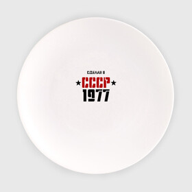 Тарелка с принтом Сделан в СССР 1977 в Петрозаводске, фарфор | диаметр - 210 мм
диаметр для нанесения принта - 120 мм | 1977 | день рождения | подарок | праздник