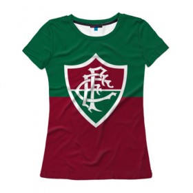 Женская футболка 3D с принтом Fluminense(Бразилия) в Петрозаводске, 100% полиэфир ( синтетическое хлопкоподобное полотно) | прямой крой, круглый вырез горловины, длина до линии бедер | fluminense | football | footer | soccer | socker | бразилия | спорт | футбол | футбольный клуб