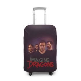Чехол для чемодана 3D с принтом Группа Imagine Dragons в Петрозаводске, 86% полиэфир, 14% спандекс | двустороннее нанесение принта, прорези для ручек и колес | альтернативный | американская | группа | драгонс | имеджин | инди | индирок | поп | рок | электроник