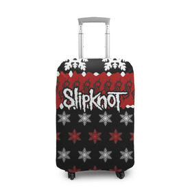 Чехол для чемодана 3D с принтом Праздничный Slipknot в Петрозаводске, 86% полиэфир, 14% спандекс | двустороннее нанесение принта, прорези для ручек и колес | slipknot | альтернативный метал | андерс | грув метал | колсефни | кори | красный | метал | музыка | новогодний | новый год | ню метал | рождество | рок | слипкнот | снежинки | тейлор