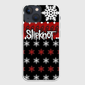 Чехол для iPhone 13 mini с принтом Праздничный Slipknot в Петрозаводске,  |  | slipknot | альтернативный метал | андерс | грув метал | колсефни | кори | красный | метал | музыка | новогодний | новый год | ню метал | рождество | рок | слипкнот | снежинки | тейлор