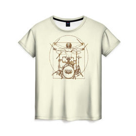 Женская футболка 3D с принтом Drums в Петрозаводске, 100% полиэфир ( синтетическое хлопкоподобное полотно) | прямой крой, круглый вырез горловины, длина до линии бедер | барабанщик | барабаны | драммер | ударные