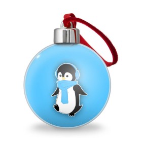 Ёлочный шар с принтом Penguin blue в Петрозаводске, Пластик | Диаметр: 77 мм | Тематика изображения на принте: blue | cartoon | penguin | милый | мультик | мультфильм | пингвин | рисунок