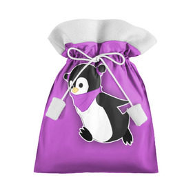 Подарочный 3D мешок с принтом Penguin purple в Петрозаводске, 100% полиэстер | Размер: 29*39 см | Тематика изображения на принте: cartoon | penguin | purple | милый | мультик | мультфильм | пингвин | рисунок | фиолетовый