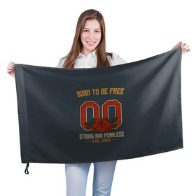 Флаг 3D с принтом Born to be free 00 в Петрозаводске, 100% полиэстер | плотность ткани — 95 г/м2, размер — 67 х 109 см. Принт наносится с одной стороны | 2000 | день рождения | подарок | праздник