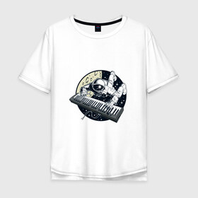 Мужская футболка хлопок Oversize с принтом Piano в Петрозаводске, 100% хлопок | свободный крой, круглый ворот, “спинка” длиннее передней части | клавишник | пианино | пианист | рояль. | фортепиано