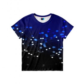 Детская футболка 3D с принтом Молекулярный в Петрозаводске, 100% гипоаллергенный полиэфир | прямой крой, круглый вырез горловины, длина до линии бедер, чуть спущенное плечо, ткань немного тянется | abstraction | internet | абстракция | молекула | текстура | технологии | узоры | форма | фрактал | цвет