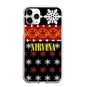 Чехол для iPhone 11 Pro матовый с принтом Nirvana праздничный в Петрозаводске, Силикон |  | cobain | kurt | nirvana | альтернативный | боритон | гранж | группа | дональд | знак | кобейн | красный | крист новоселич | курт | музыка | музыкант | надпись | нирвана | новогодний | новый год | певец | праздник