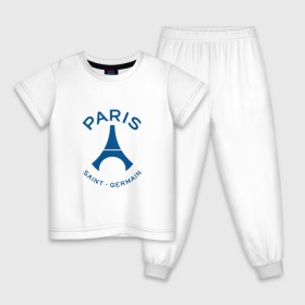 Детская пижама хлопок с принтом PSG Logo в Петрозаводске, 100% хлопок |  брюки и футболка прямого кроя, без карманов, на брюках мягкая резинка на поясе и по низу штанин
 | fc | fly emirates | paris | psg | лого | париж | псж | спорт | спортивные | фк | футбольный клуб