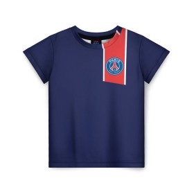 Детская футболка 3D с принтом PSG 2018 Original #3 в Петрозаводске, 100% гипоаллергенный полиэфир | прямой крой, круглый вырез горловины, длина до линии бедер, чуть спущенное плечо, ткань немного тянется | 