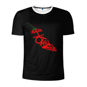 Мужская футболка 3D спортивная с принтом Red Hot Chili Peppers в Петрозаводске, 100% полиэстер с улучшенными характеристиками | приталенный силуэт, круглая горловина, широкие плечи, сужается к линии бедра | музыка | овощ | острый | пеперс | перчик | ред | рок | хот | чили