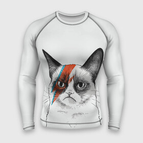 Мужской рашгард 3D с принтом Grumpy cat (David Bowie) в Петрозаводске,  |  | Тематика изображения на принте: бодиарт | грумпи | дэвид боуи | злой кот | интернет | котей | котик | кошка | мем | мемас | мемчик. | молния на лице | рисунок на лице | сердитый