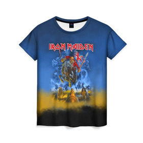 Женская футболка 3D с принтом Iron Maiden в Петрозаводске, 100% полиэфир ( синтетическое хлопкоподобное полотно) | прямой крой, круглый вырез горловины, длина до линии бедер | iron maiden | адриан смит | айрон мейден | гроза | группа | дэйв мюррей | железная дева | ирон майден | метал | мрачный | музыка | песни | рок | стив харрис | тяжелый | флаг | хеви | хевиметал