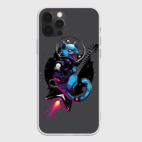 Чехол для iPhone 12 Pro Max с принтом Cat Metal в Петрозаводске, Силикон |  | cat | heavy | metal | music | rock | гитара | кот | котик | кошка | музыка | рок