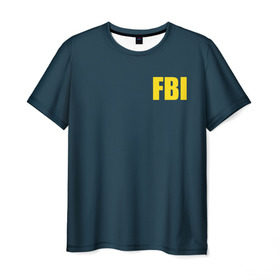 Мужская футболка 3D с принтом FBI в Петрозаводске, 100% полиэфир | прямой крой, круглый вырез горловины, длина до линии бедер | Тематика изображения на принте: fbi jacket | special forces | спецслужбы | фбр | федеральное бюро расследований