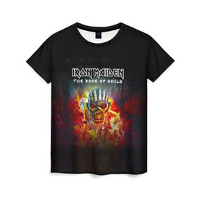 Женская футболка 3D с принтом Iron Maiden в Петрозаводске, 100% полиэфир ( синтетическое хлопкоподобное полотно) | прямой крой, круглый вырез горловины, длина до линии бедер | iron maiden | адриан смит | айрон мейден | группа | дэйв мюррей | железная дева | индеец | ирон майден | метал | мрачный | музыка | огонь | песни | рок | стив харрис | тяжелый | хеви | хевиметал