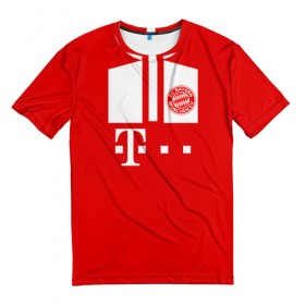 Мужская футболка 3D с принтом FC Bayern 2018 Original #6 в Петрозаводске, 100% полиэфир | прямой крой, круглый вырез горловины, длина до линии бедер | 