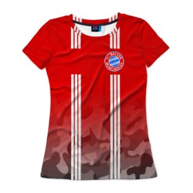 Женская футболка 3D с принтом FC Bayern 2018 Original #7 в Петрозаводске, 100% полиэфир ( синтетическое хлопкоподобное полотно) | прямой крой, круглый вырез горловины, длина до линии бедер | bayern | fly fc | бавария | спорт | футбольный клуб