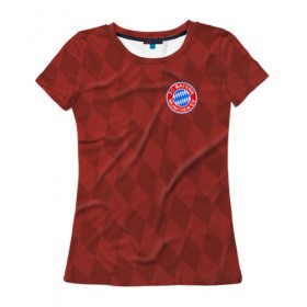 Женская футболка 3D с принтом FC Bayern 2018 Original #10 в Петрозаводске, 100% полиэфир ( синтетическое хлопкоподобное полотно) | прямой крой, круглый вырез горловины, длина до линии бедер | bayern | fly fc | бавария | геометрия | спорт | футбольный клуб