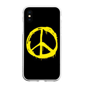 Чехол для iPhone XS Max матовый с принтом Peace в Петрозаводске, Силикон | Область печати: задняя сторона чехла, без боковых панелей | peace | vppdgryphon | арт | краска | мирный | миролюбивый | пацифик | прикольные | хиппи | цветные
