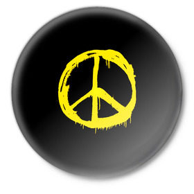 Значок с принтом Peace в Петрозаводске,  металл | круглая форма, металлическая застежка в виде булавки | peace | vppdgryphon | арт | краска | мирный | миролюбивый | пацифик | прикольные | хиппи | цветные