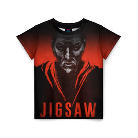 Детская футболка 3D с принтом Джон Крамер в Петрозаводске, 100% гипоаллергенный полиэфир | прямой крой, круглый вырез горловины, длина до линии бедер, чуть спущенное плечо, ткань немного тянется | jigsaw | джон крамер | триллер